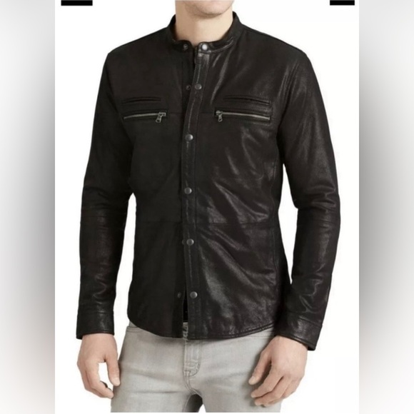 John Varvatos Goat Suede Double Zip Shirt Jacket. Size medium. - Picture 2 of 7